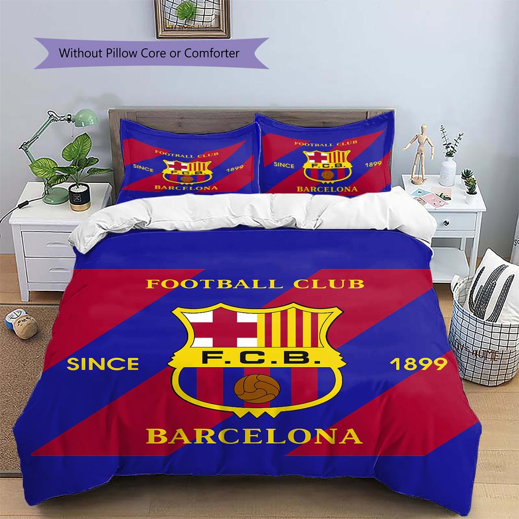 Povlečení s motivem FC Barcelona Domácí dekorace Narozeninový dárek (1 * povlak na přikrývku + 2 * povlak na polštář, bez výplně)