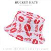 Trendy versatile sunshade sun hat summer double-sided pot hat printed bucket hat women