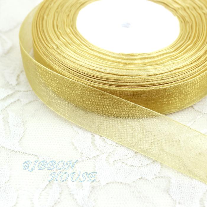 (50 yards/roll) 3/4'' (20mm) Pale Gold organza ribbons gift wrapping decoration Christmas ribbons