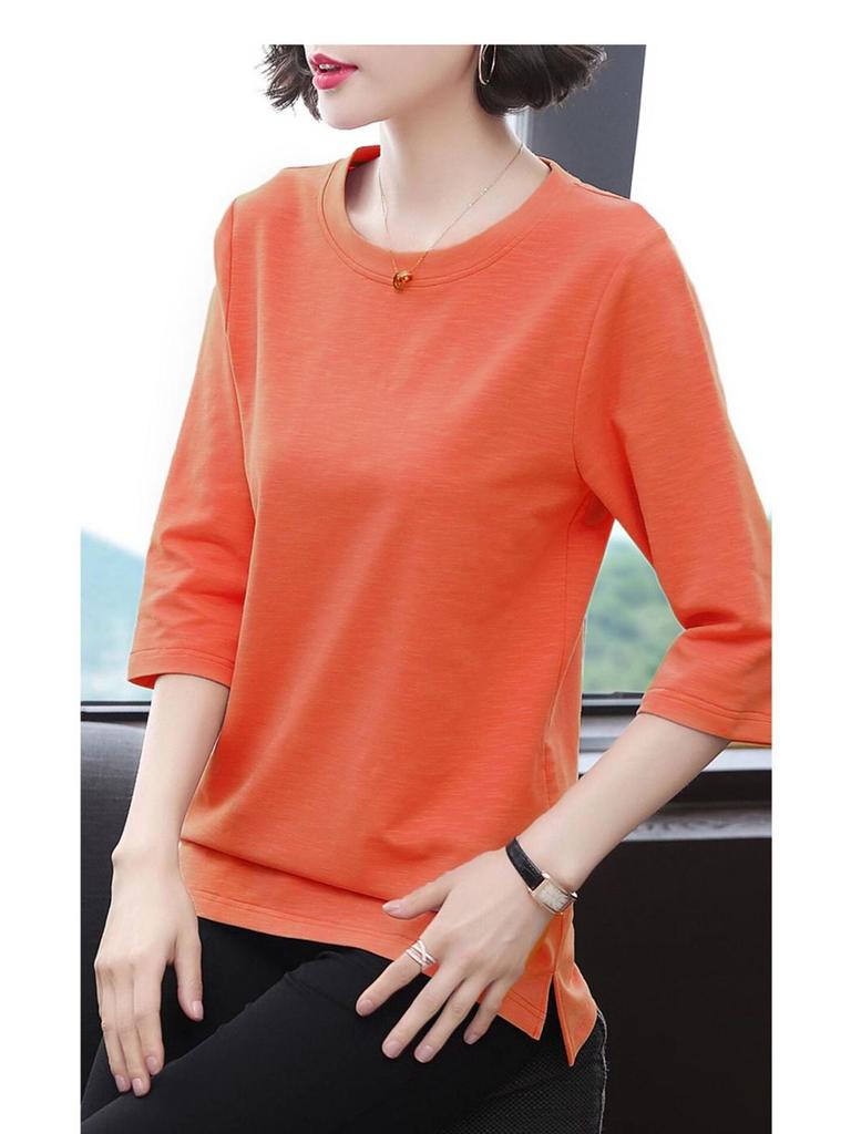 Korean Style Women's T-Shirt - Short, Seven-Sleeved, Long-Sleeved, Loose Fit, Plus Size for Spring and Summer