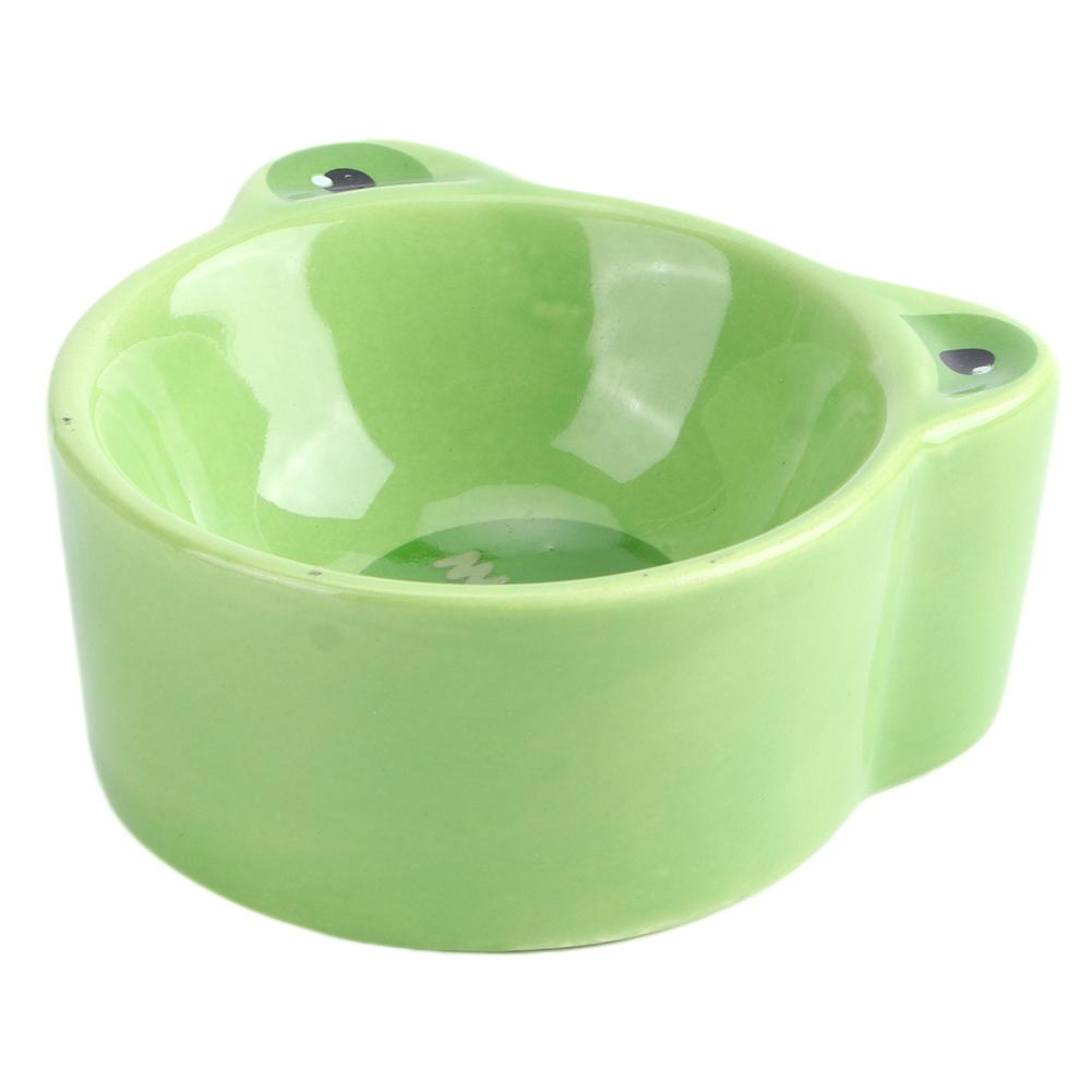 Cartoon Animal Shape Food Water Feeding Bowls Ceramic Bowl for Small Animals Pet Feeding SuppliesFrog