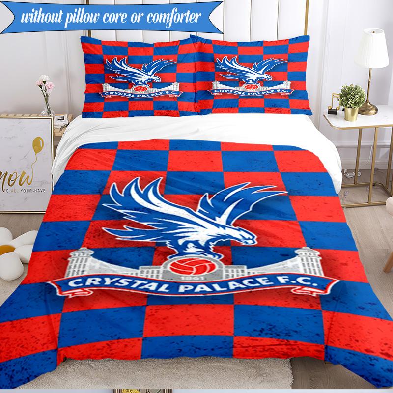 3PCS Crystal Fc Crest Printed Soft Bedding Set,Including 1pc Duvet Cover And 2pcs Pillowcases Perfect for Bedroom, Dormitory, Fan gift