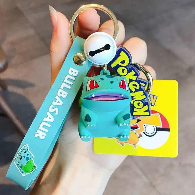 Non-Toxic Pokmon Pikachu Keychain Bag Pendant Cute Cartoon Doll Squirtle Duck Exquisite Car Keychain Ring Gift