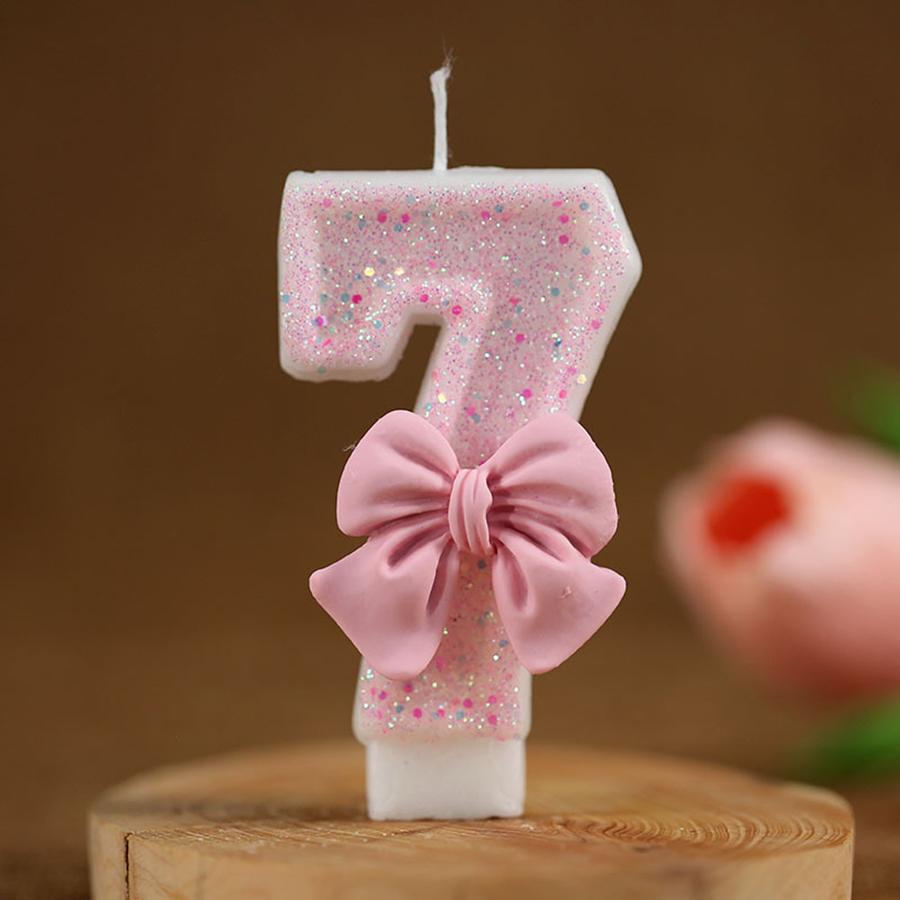 1pc Number 0-9 Candle Cake Topper Butterfly Flower Shaped Birthday Anniversary Party Cake Number Candle Decoration