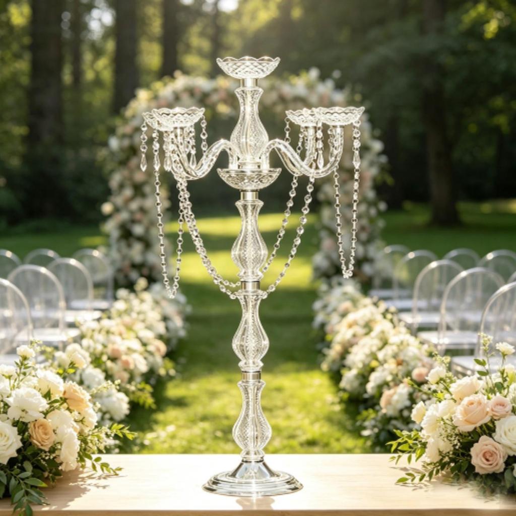 Candelabra Centerpiece 3-Arm Decor Sturdy for Banquet Tables, Event Decorators