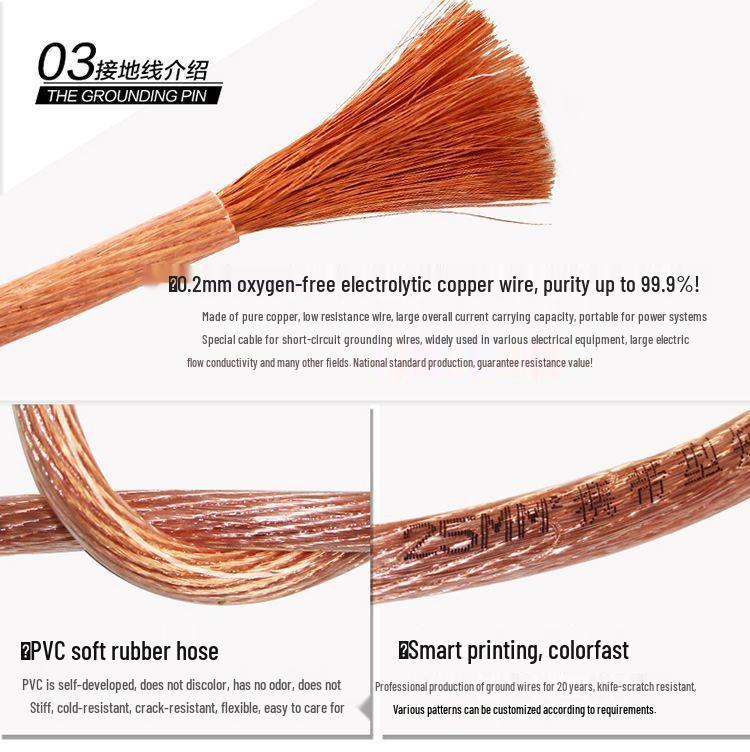 0.4KV Low Voltage Grounding Wire & 25 Sq Mm Portable Grounding Rod Set for Electricians