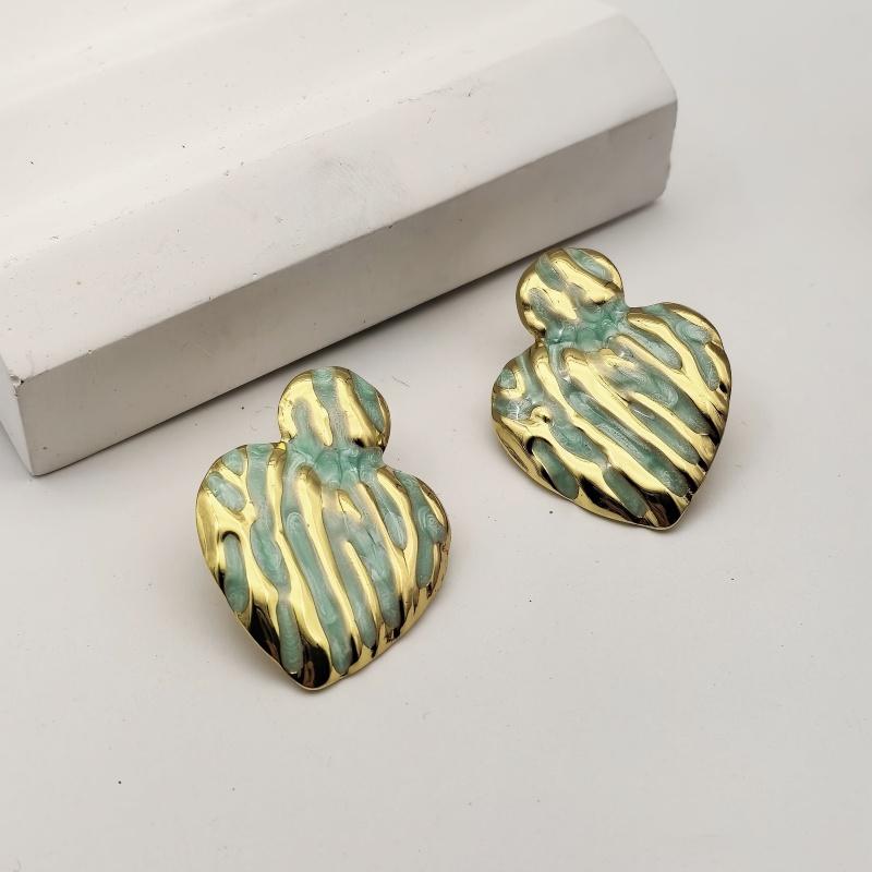 

Серьги-пусеты из нержавеющей стали Luxury-Lite с узором звезды и геометрического сердца – Новое поступление, Нишевый дизайн, Универсальные пусеты селадоновый