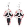 Double-Sided Acrylic Skull Earrings - Halloween Scary Head Ear Ornaments