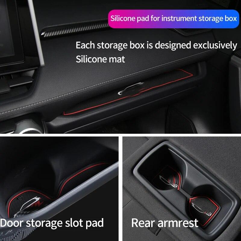 Türschlitzmatte Anti-Rutsch-Autotür-Gummi-Schalenkissen Red Gate Slot Pad für Toyota RAV4