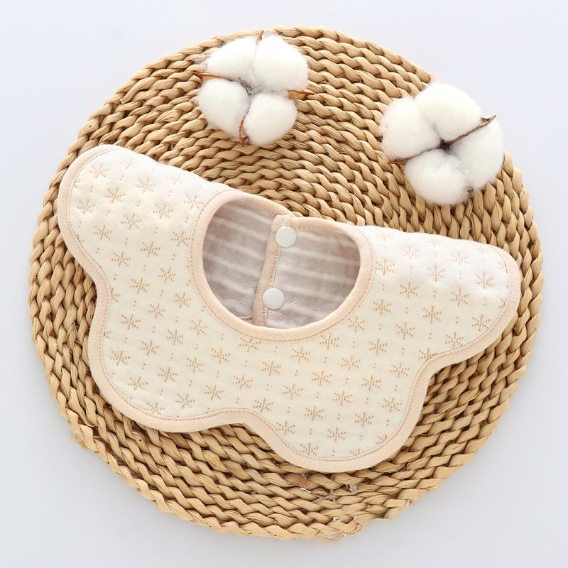 Neugeborenes Baby Farbe Baumwolle Einfache Baumwolle Warm Speicheltuch Lätzchen 360 Grad Baby Blütenblatt Lätzchen Männliches und Weibliches Baby Fütterungs Schürze Lätzchen