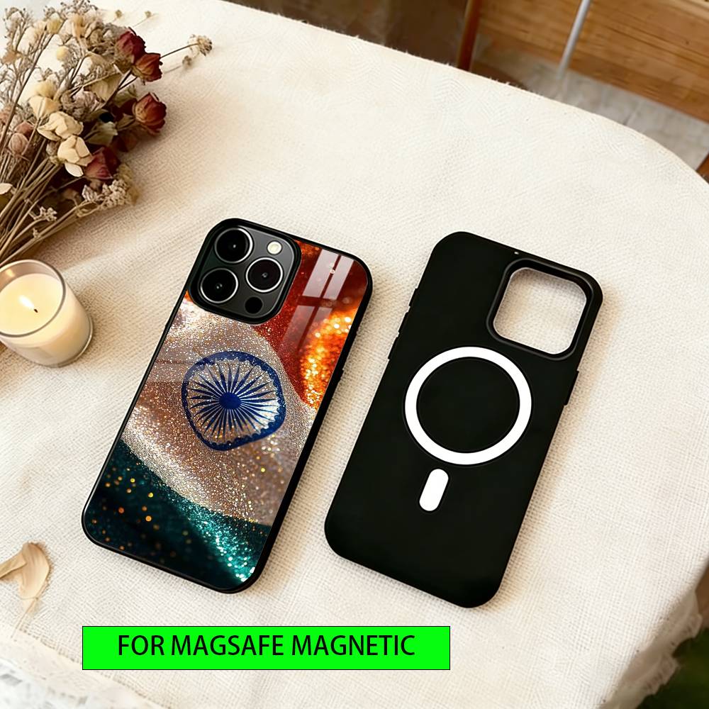 

I-Indian National Emble Flag Phone Case For iPhone17,16,15,14,13,12,11 Plus,Pro Magnetic with Magsafe Wireless Charging iPhone13Pro