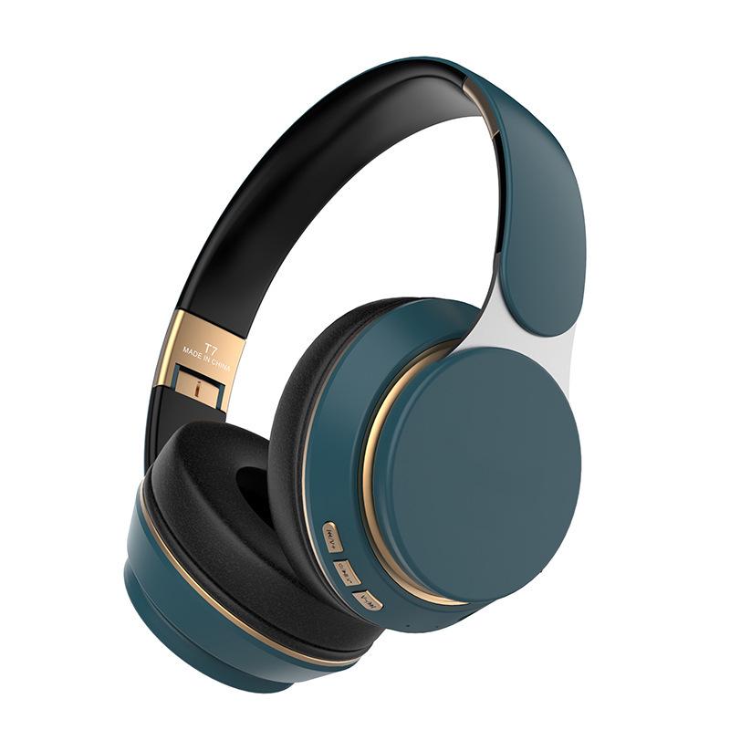 

Ultra-Long Battery Life Bluetooth Gaming Headset with Card Slot and Heavy Bass темно-синього кольору