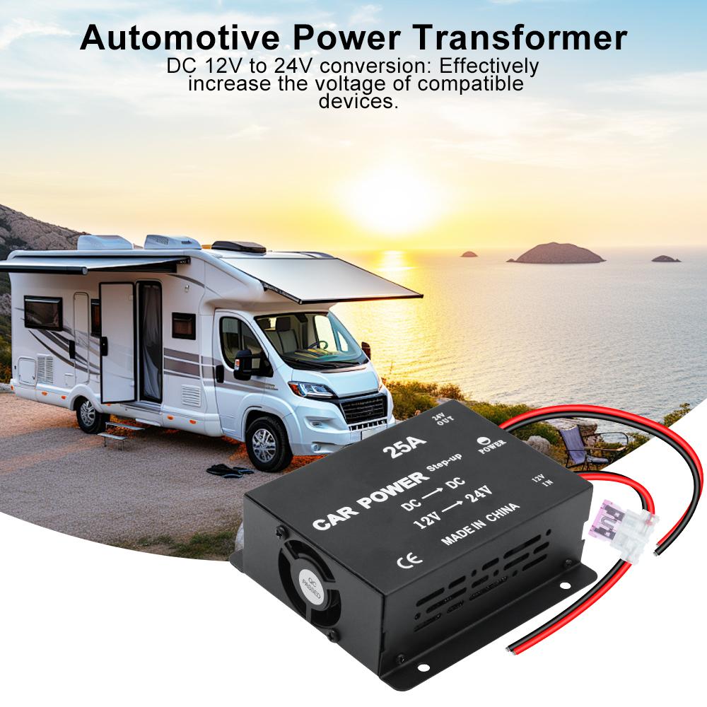 Car Power Converter Transformer For RV Truck Trailer Van Voltage Booster Auto Accessories Power Step-up Adapter DC 12V to 24V