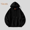 Men Fall Winter Hoodie with Big Front Pocket Solid Color Drawstring Long Sleeves Hooded Elastic Cuff And Hem Thin Daily Wear Casual Sport Top
