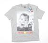 Home Alone Grey Graphic Print Men's T-Shirt Size L Cotton Blend
