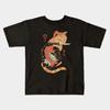 Boys Girls Soft Cotton Graphic Tees Carp Tattooed Cat Breathable Daily School Wear Kids T-Shirts