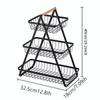 3/2 Tier Bathroom Shelf Portable Fruit Basket Organiser Metal Rectangular Storage Basket Bread & Snacks Desktop Organiser