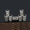 Retro Viking Rune Stainless Steel Beads - Non-Fading Titanium Accessory