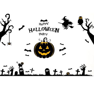 Halloween Wall Stickers Happy Halloween Decorations for Kids Living Room Bedroom Window