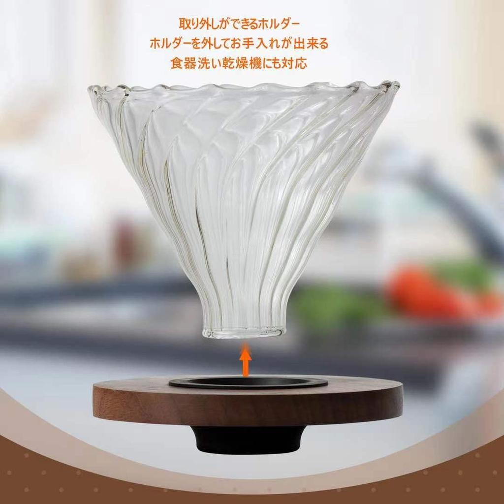 GONIN SAMA Coffee Dripper Stainless Steel Filter Paper Filter Coffee Mill with Transparent Black Drip Filter Cup