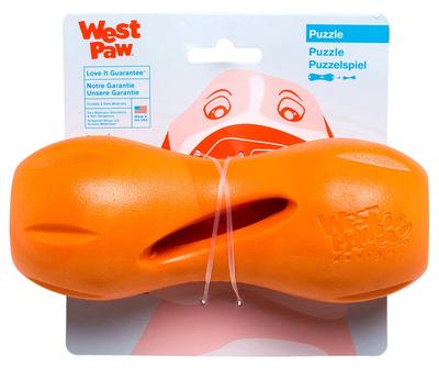 West Paw Dog Toy Educational Toy Zogoflex Quizle Tangerine L Size (Orange)