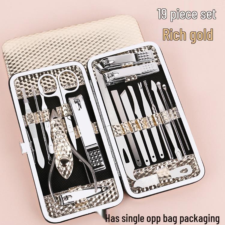 

Набор кусачек для ногтей Tycoon Gold из 19 предметов: Многофункциональные инструменты для маникюра и педикюра Regular