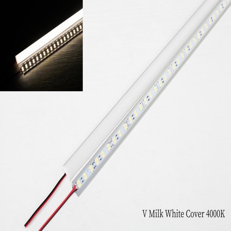 1Pcs Super Bright 72LEDs LED bar DC12V 50cm kitchen storage shelf LED profile aluminum channel rigid strip for indoor lighting