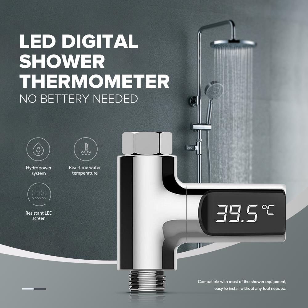 LW-101 LED Display Home Water Shower Thermometer Flow Water Temperture Monitor Led Display Shower Thermometers Support Dropship CHINA