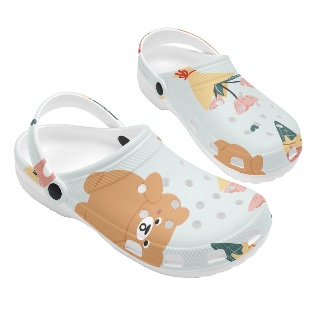 Trendy Printed EVA Clogs Women Men Ventilated Soft Garden Shoes Slip On Beach Pool Bathroom Home Casual Slippers Home Use