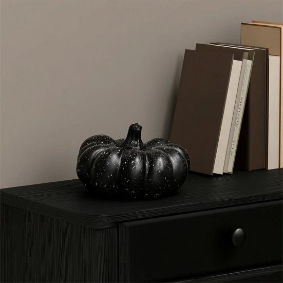 Halloween Pumpkin Ornaments, Resin Delicate Texture Stable Sculpture, Spotted Textured Accents, for TV Cabinet Wine Cabinet Table Decor