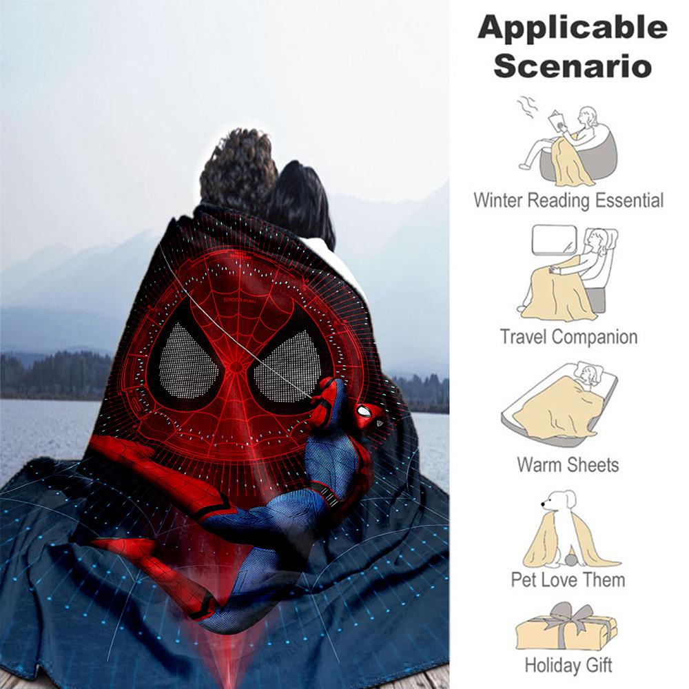 Spider-Man Web Outdoor Flannel Throw Blanket - HD Printed Lightweight Soft Warm All-Season Blanket for Sofa, Bed, Travel, Camping 1203044