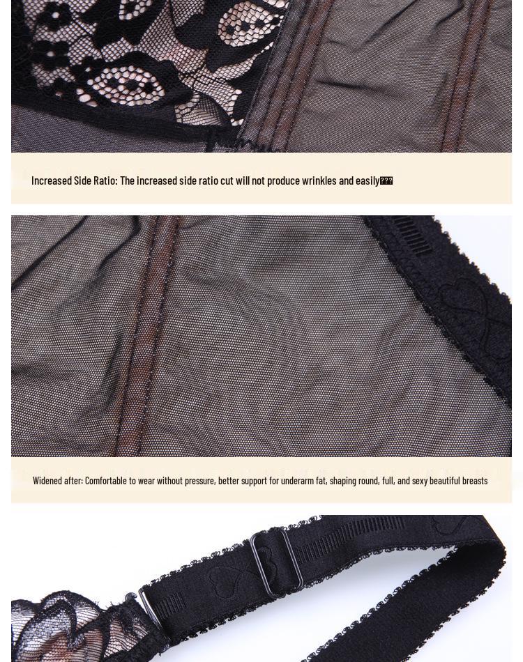 Plus Size Adjustable Full-Cup Bra with Side Support 