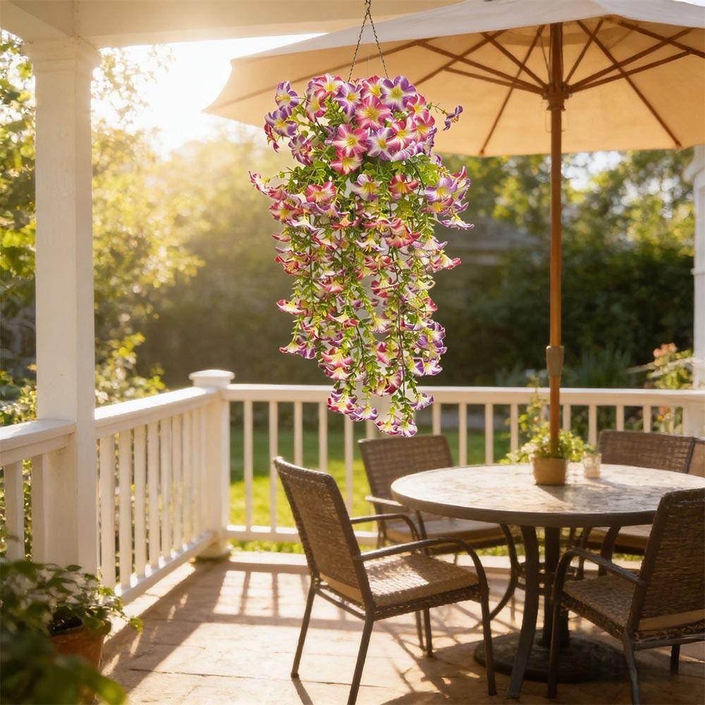 Accessoires Plante Grimpante Belle de Jour Réaliste Guirlande de Plantes Multicolore Ornement à Suspendre au Mur