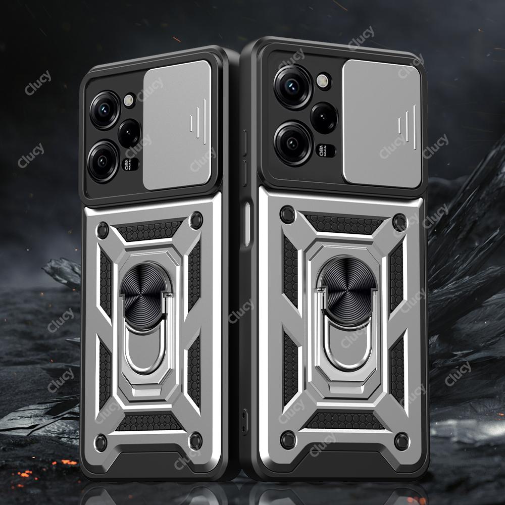 For Redmi Note12 13 Pro Plus Camera Shockproof Armor Case For Redmi Note 13 12 Pro 4G 5G Car Magnetic Holder Ring Protect Cover