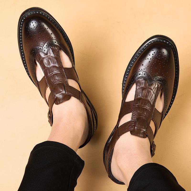 Fashion Brogue High Quality Men's Leather Shoes Made of Genuine Leathe Comfortable and Breathable Driving Outdoor Party Men's Shoes