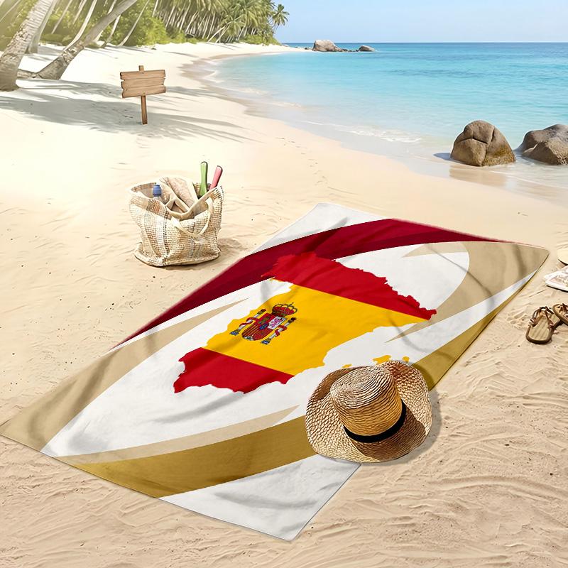Asciugamano da Spiaggia Stampa Calcio Spagna Asciugatura Rapida Super Assorbente Morbido Asciugamano da Bagno per Nuoto Spiaggia Viaggio Souvenir Regalo