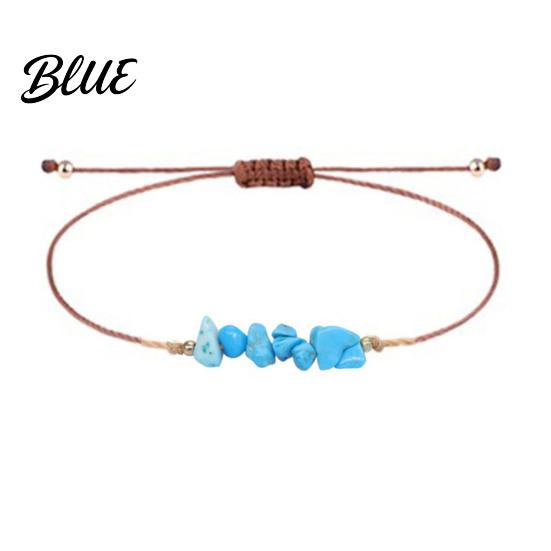 Vibrant Crystal Bracelet Gemstone Women Men Adjustable Braided Boho String