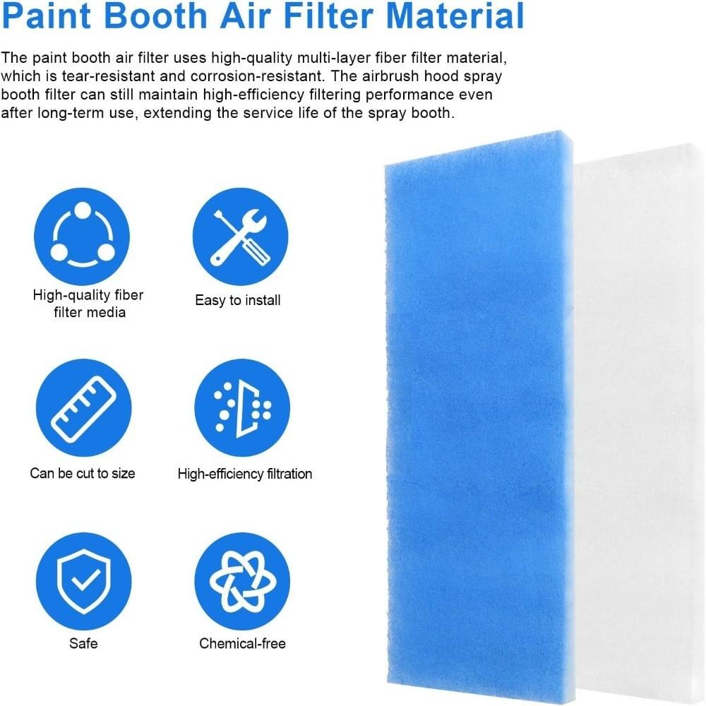 2pcs Exhaust System Spray Booth Filter Double Layer Replacement Filter Cotton  For Painting Craft
