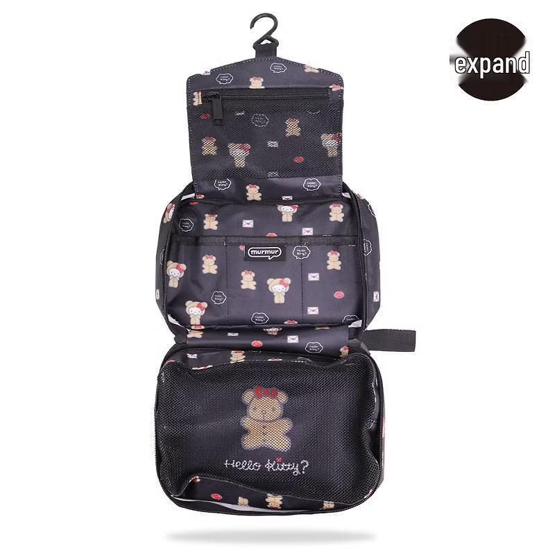 In-Stock Japanese Cartoon Cat Print Waterproof Travel Hanging Wash Bag