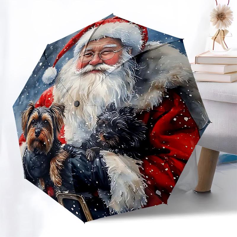 

1pc Santa s Helper: Automatic Folding Umbrella with 3-Fold Design, 8-Bone Iron Frame, Perfect for Outdoor Use, Festive Gifts, Travelers, Daily Use, Fa