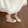 French Gentle Wind Single Shoes Autumn New Height Increase with Skirt Bow Ballet Mary Jane Shoes