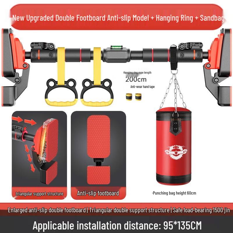 Bară de tracțiuni Zebian Îmbunătățită cu Suport Dublu, Fără Găurire
