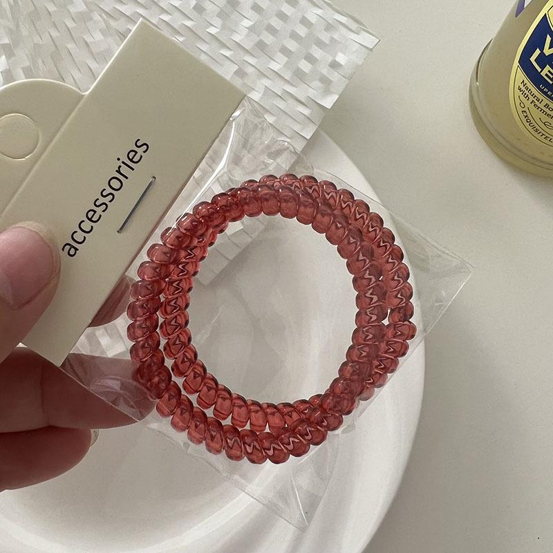 Korean Style Translucent Phone Cord Hair Tie - Seamless & Fashionable for Women