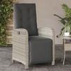 VidaXL Garden Reclining Chairs Set of 2 with Footrest Rattan 365198