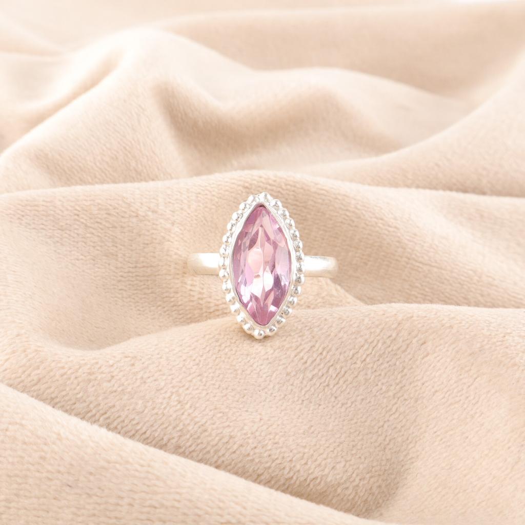 Natürlicher Morganit Edelstein 925 Sterlingsilber Schmuck Stilvoller Ring Geschenk für Mama RR-25-3