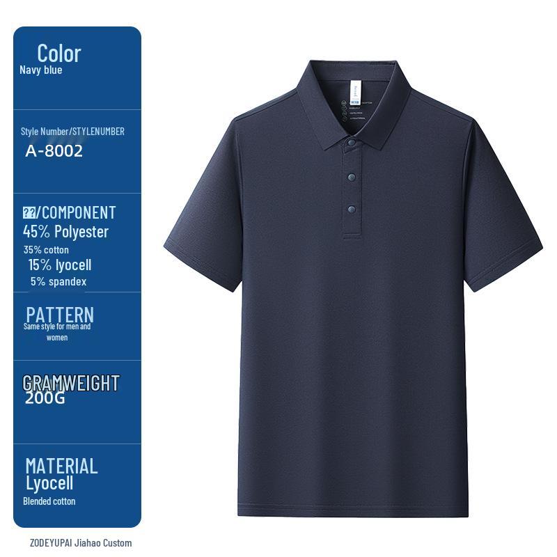 Premium Lyocell Fabric Breathable Polo Shirt with Custom Embroidery