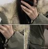 Women's Winter Quilted Jacket with Faux Fur Collar - Eagle Design