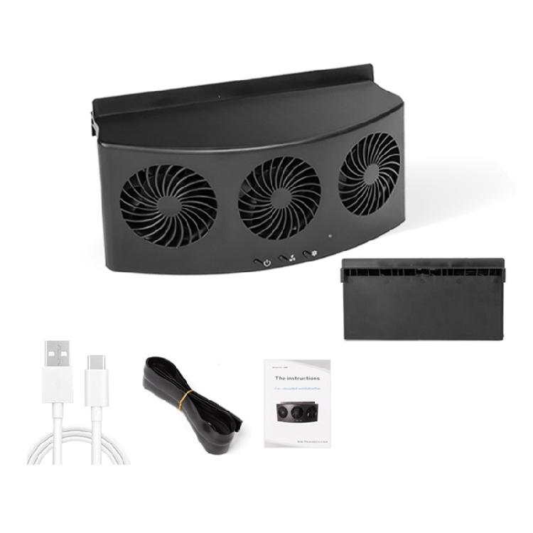 Автомобильный вытяжной вентилятор USB перезаряжаемый/Солнечный циркуляционный охлаждающий и рассеивающий тепло 3-головочный вентилятор для вентиляции