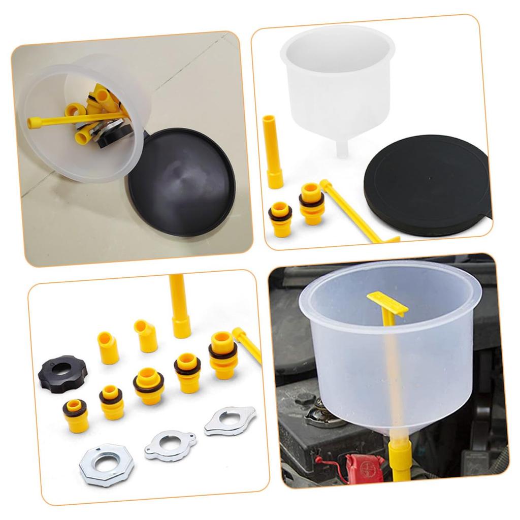 LALAFINA Car Splashproof Radiator Fill Kit Durable Plastic Funnel Pressure with Stopper Auto Funnel Extension Elbow