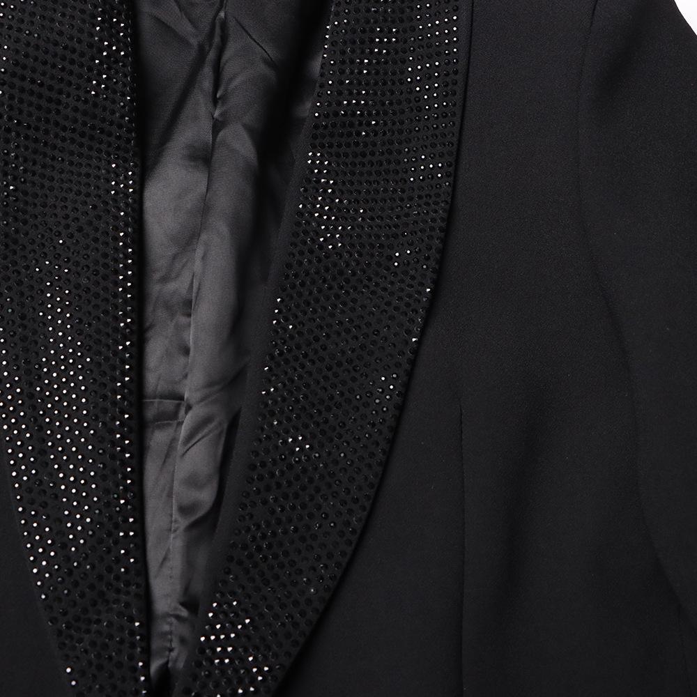 Spring 2026 Women's Luxe Suit: Cuff Patchwork with Ostrich Feather & Rhinestone Trim